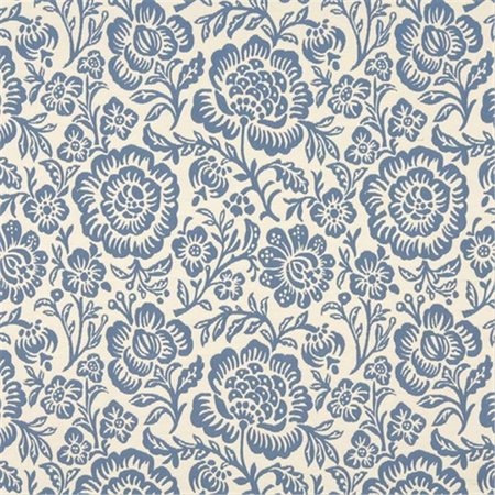DESIGNER FABRICS Designer Fabrics F404 54 in. Wide Blue And Beige Floral Matelasse Reversible Upholstery Fabric F404